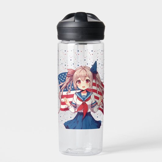 USA patriottische anime meisje Waterfles (Voorkant)
