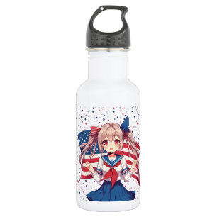 USA patriottische anime meisje Waterfles