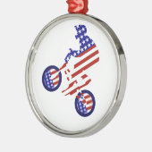 USA Patriottische Biking BMX Metalen Ornament (Links)