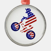 USA Patriottische Biking BMX Metalen Ornament (Voorkant)