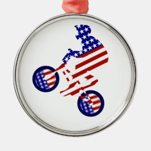 USA Patriottische Biking BMX Metalen Ornament