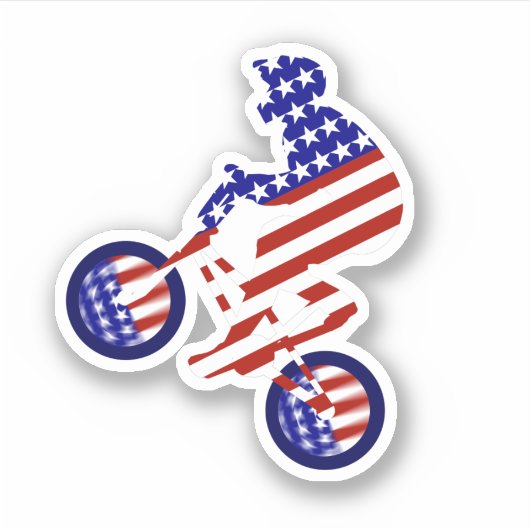 USA Patriottische Biking BMX Sticker (Voorkant)