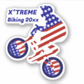 USA Patriottische Biking BMX Sticker (Voorkant)