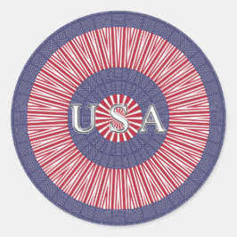 USA Patriottische Classic Ronde Sticker, Glanzend Sticker