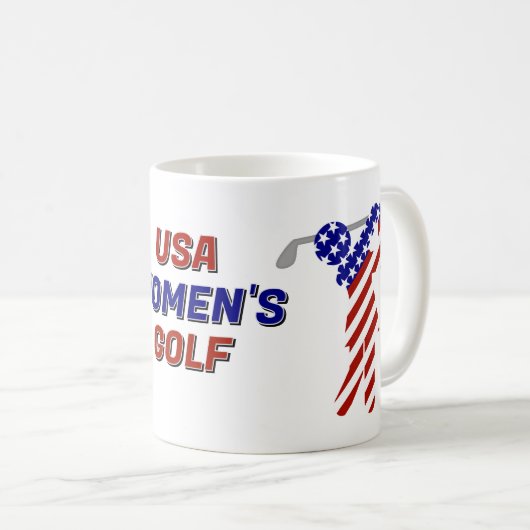 USA Patriottische Damesgolf Koffiemok (Voorkant rechts)