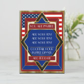 USA Patriottische Deco Uitnodiging (Staand voorkant)