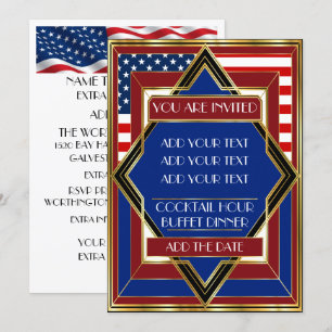 USA Patriottische Deco Uitnodiging