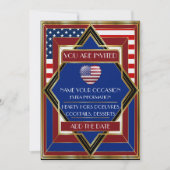 USA Patriottische Deco Uitnodiging (Voorkant)