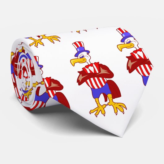 USA Patriottische Eagle Uncle Sam stropdas (Opgerold)