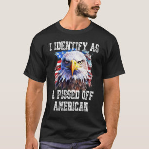 USA Patriottische Eagle vlag Ik identificeer me al T-shirt