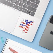 USA Patriottische HEREN GOLF Sticker (Laptop met iPhone)