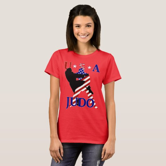USA Patriottische Krijgskunsten JUDO T-shirt (Voorkant volledig)