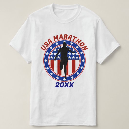 USA Patriottische MARATHON / ESTAFETTELOOP T-shirt (Design voorkant)