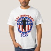 USA Patriottische MARATHON / ESTAFETTELOOP T-shirt (Voorkant)