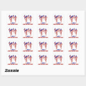USA Patriottische MARATHON / ESTAFETTELOOP Vierkante Sticker (Vel)