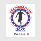 USA Patriottische MARATHON / RELAY RUN Sticker (Vel)
