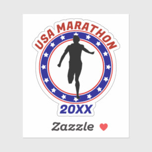 USA Patriottische MARATHON / RELAY RUN Sticker
