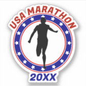 USA Patriottische MARATHON / RELAY RUN Sticker (Voorkant)