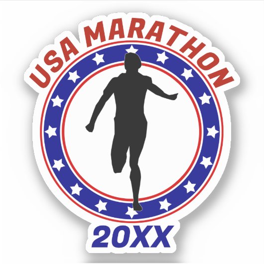 USA Patriottische MARATHON / RELAY RUN Sticker (Voorkant)