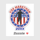 USA Patriottische MARATHON / RELAY RUN Sticker (Vel)