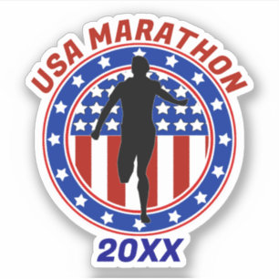 USA Patriottische MARATHON / RELAY RUN Sticker