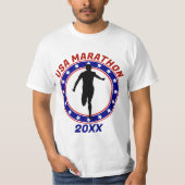 USA Patriottische MARATHON / RELAY RUN T-shirt (Voorkant)