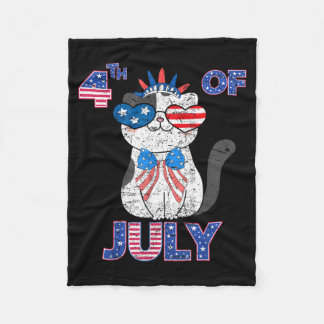 USA Patriottische Onafhankelijkheidsdag 4 juli Kat Fleece Deken