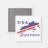 USA Patriottische Paardensport Magneet (Voorkant / Achterkant)