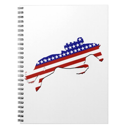 USA Patriottische Paardensport Notitieboek (Voorkant)