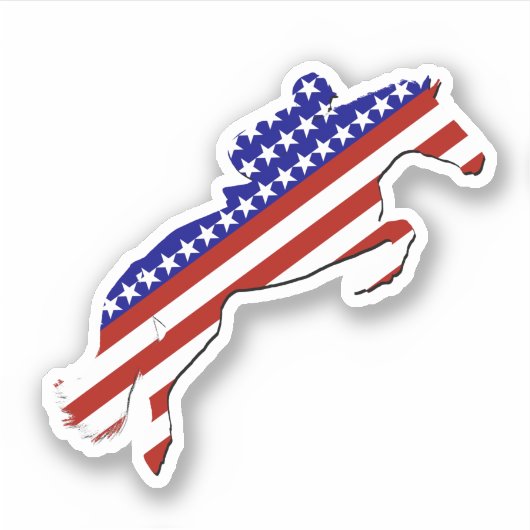 USA Patriottische Paardensport Sticker (Voorkant)