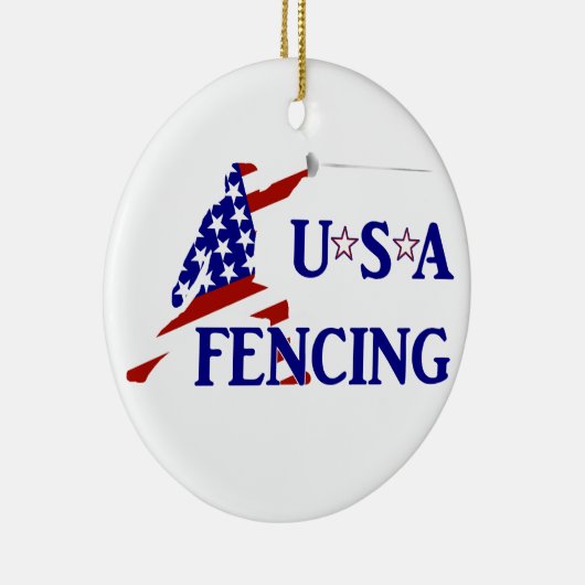 USA Patriottische Schermen En Garde Sport Keramisch Ornament (Rechts)