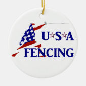 USA Patriottische Schermen En Garde Sport Keramisch Ornament (Voorkant)