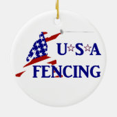 USA Patriottische Schermen En Garde Sport Keramisch Ornament (Achterkant)