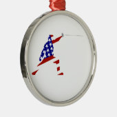 USA Patriottische Schermen En Garde Sport Metalen Ornament (Rechts)