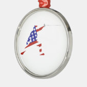 USA Patriottische Schermen En Garde Sport Metalen Ornament (Links)