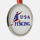 USA Patriottische Schermen En Garde Sport Metalen Ornament (Rechts)