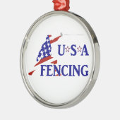 USA Patriottische Schermen En Garde Sport Metalen Ornament (Links)