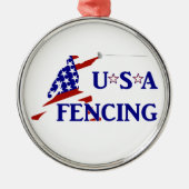 USA Patriottische Schermen En Garde Sport Metalen Ornament (Voorkant)