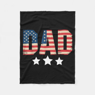 Usa Patriottische Vader Vaderdag Amerikaanse Vlag  Fleece Deken