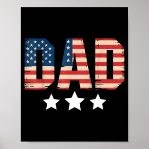 Usa Patriottische Vader Vaderdag Amerikaanse Vlag Poster
