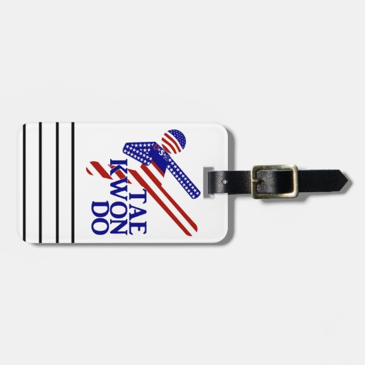 USA Patriottische vechtsporten TAEKWONDO Bagagelabel (Voorkant horizontaal)