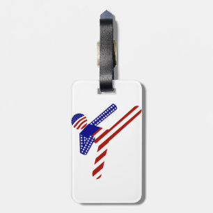 USA Patriottische vechtsporten TAEKWONDO Bagagelabel
