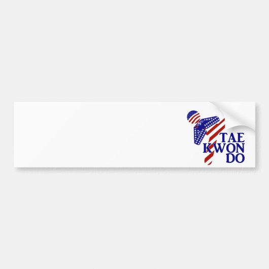 USA Patriottische vechtsporten TAEKWONDO Bumpersticker (Voorkant)