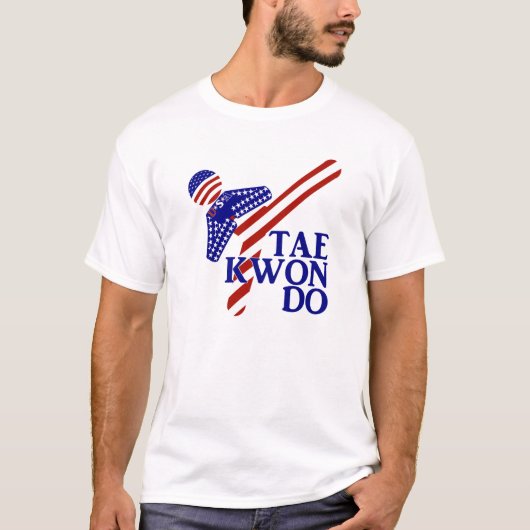 USA Patriottische vechtsporten TAEKWONDO T-shirt (Voorkant)