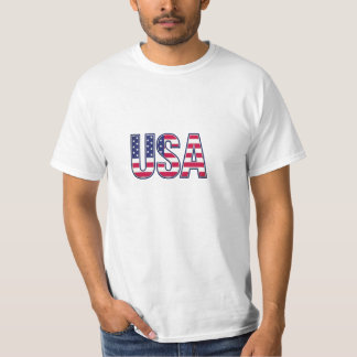 USA Patriottische Vlag Letter Ontwerp T-shirt