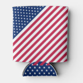 USA Patriottische Vlag Sterren en Stripes Cool Ame Blikjeskoeler (Voorkant)