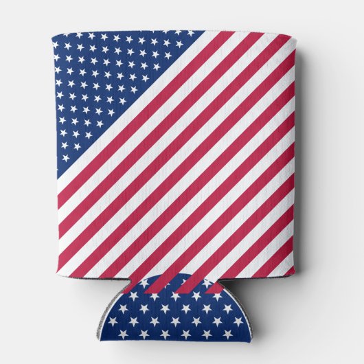 USA Patriottische Vlag Sterren en Stripes Cool Ame Blikjeskoeler (Achterkant)