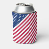 USA Patriottische Vlag Sterren en Stripes Cool Ame Blikjeskoeler (Blikje Achterkant)