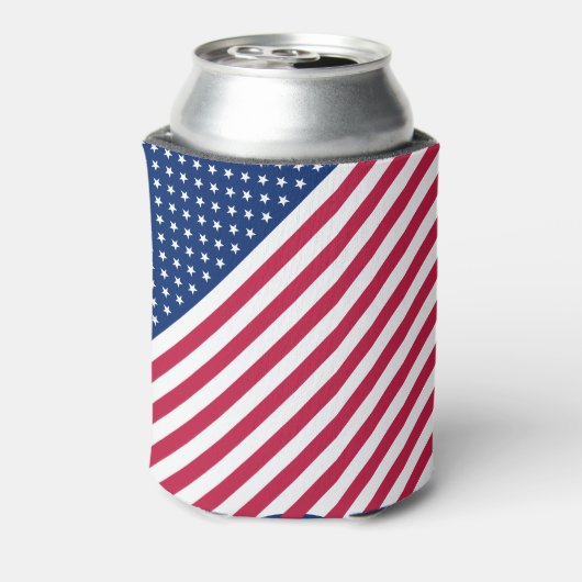 USA Patriottische Vlag Sterren en Stripes Cool Ame Blikjeskoeler (Blikje Achterkant)