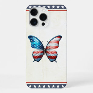 USA/patriottische vlinder voor 4 juli iPhone 16 Pro Max Hoesje